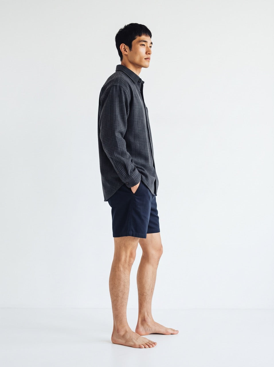 Heavyweight Cotton Glen Check Button-Down Shirt