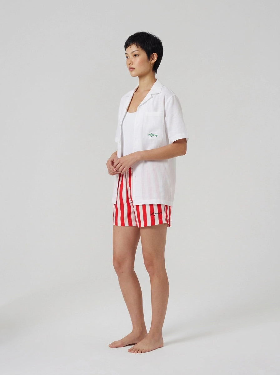 Red Stripe Swim Shorts