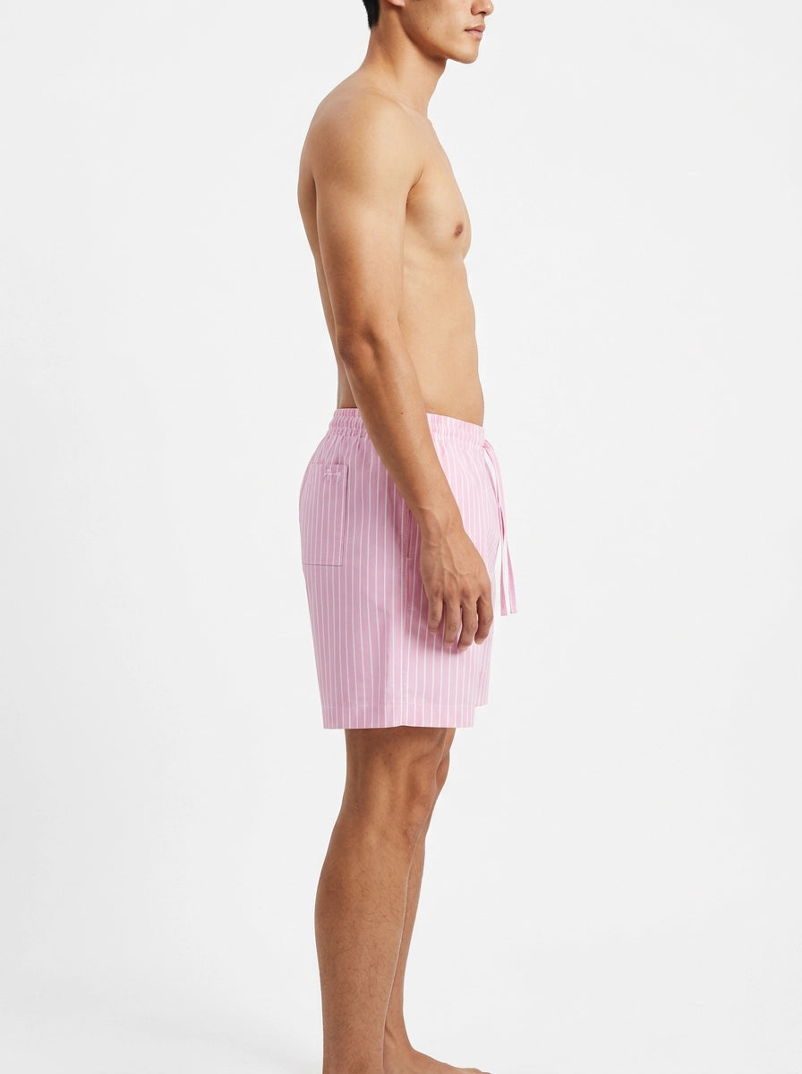 Pink Stripe Cotton Shorts