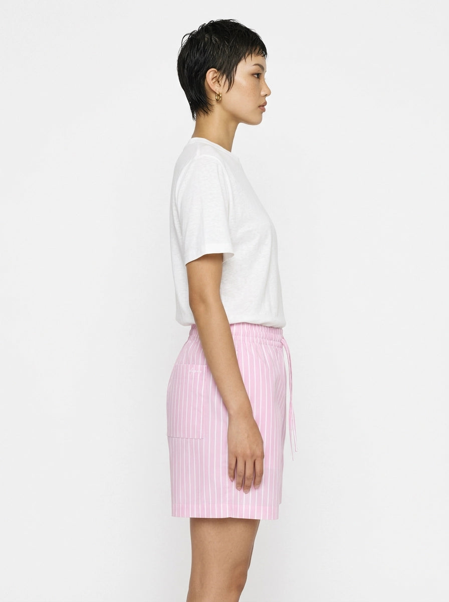 Pink Stripe Cotton Shorts