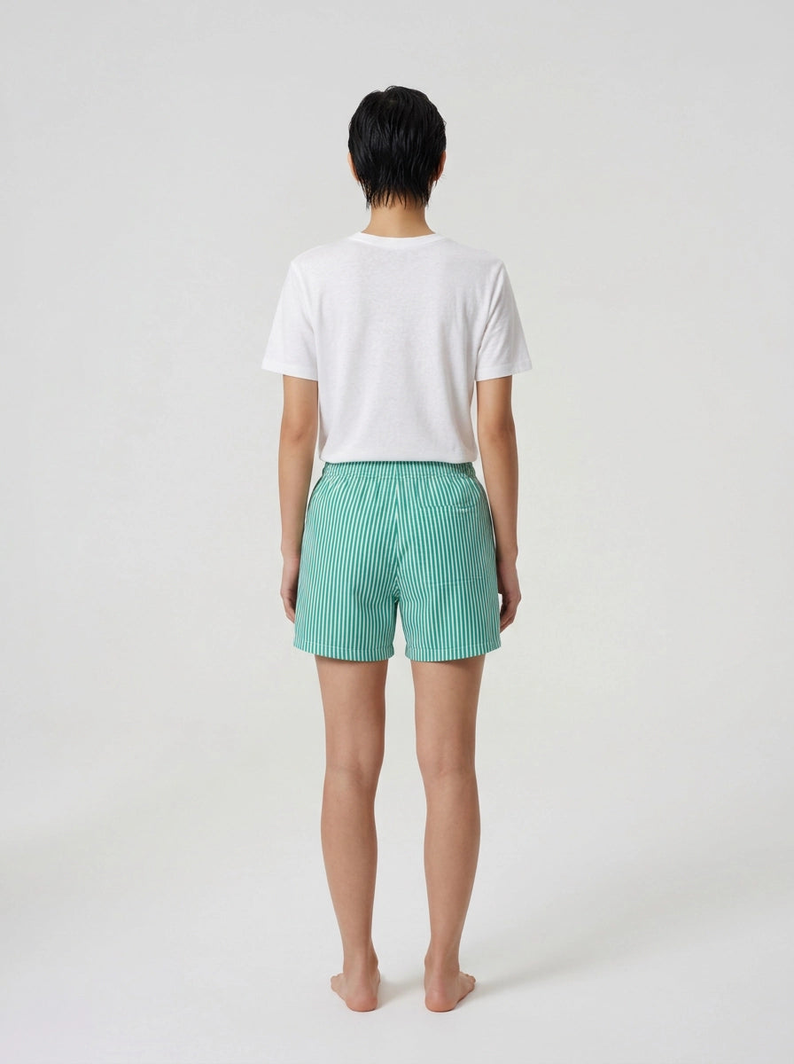 Green Stripe Cotton Boxer Shorts