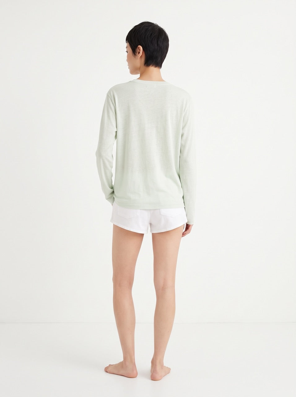 Snow Cotton Long Sleeve T-Shirt – Sage Green