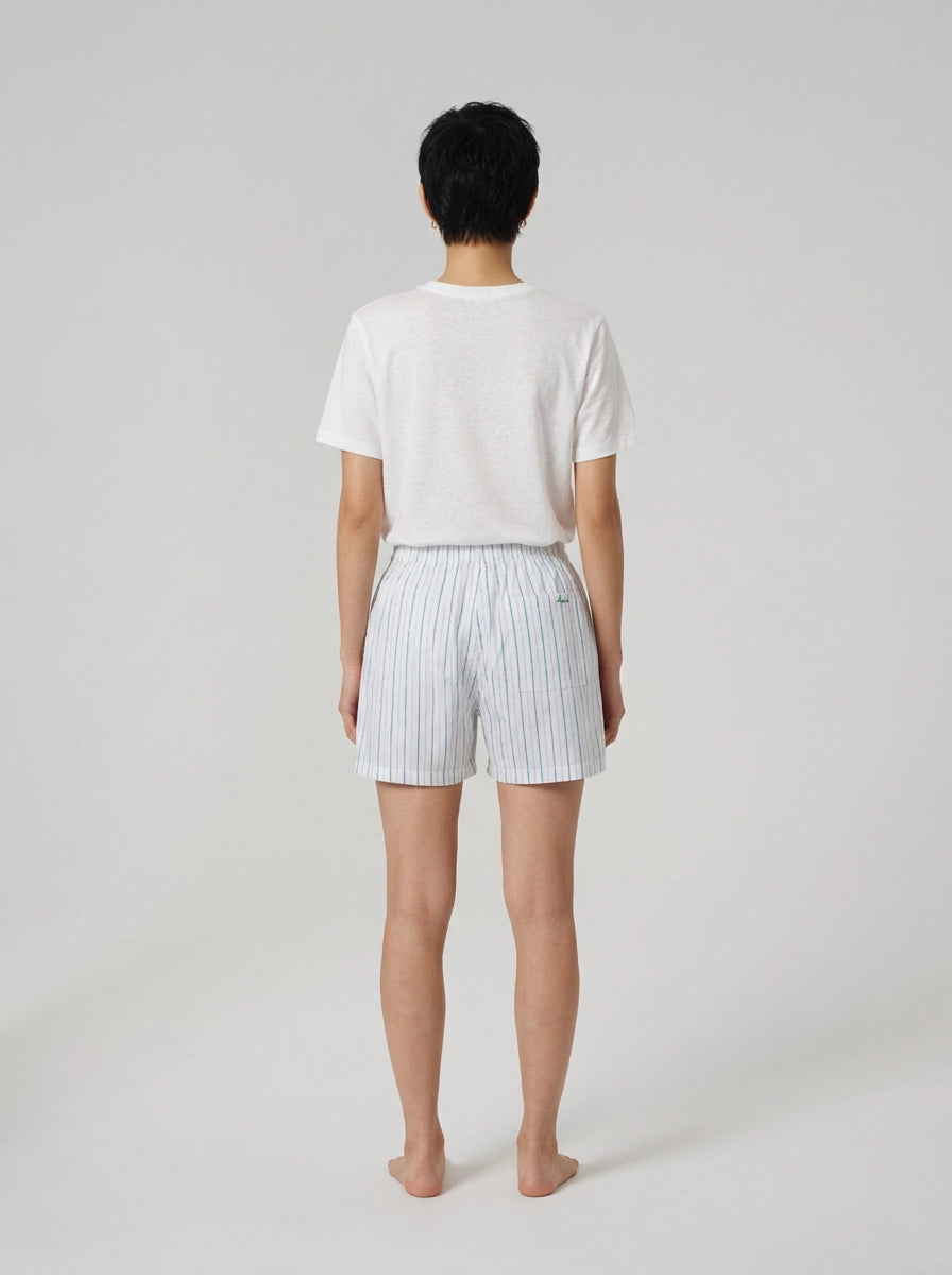 White Stripe Cotton Boxer Shorts