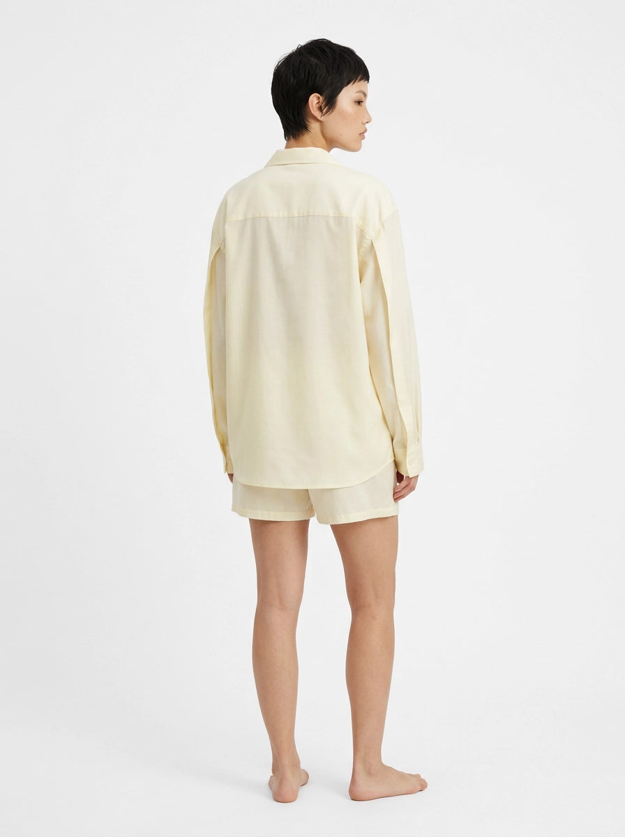 Butter Yellow Cashmere Silk Shirt