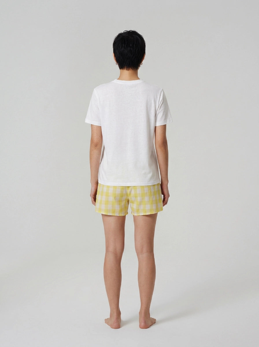 Lemon Gingham Cotton Boxers
