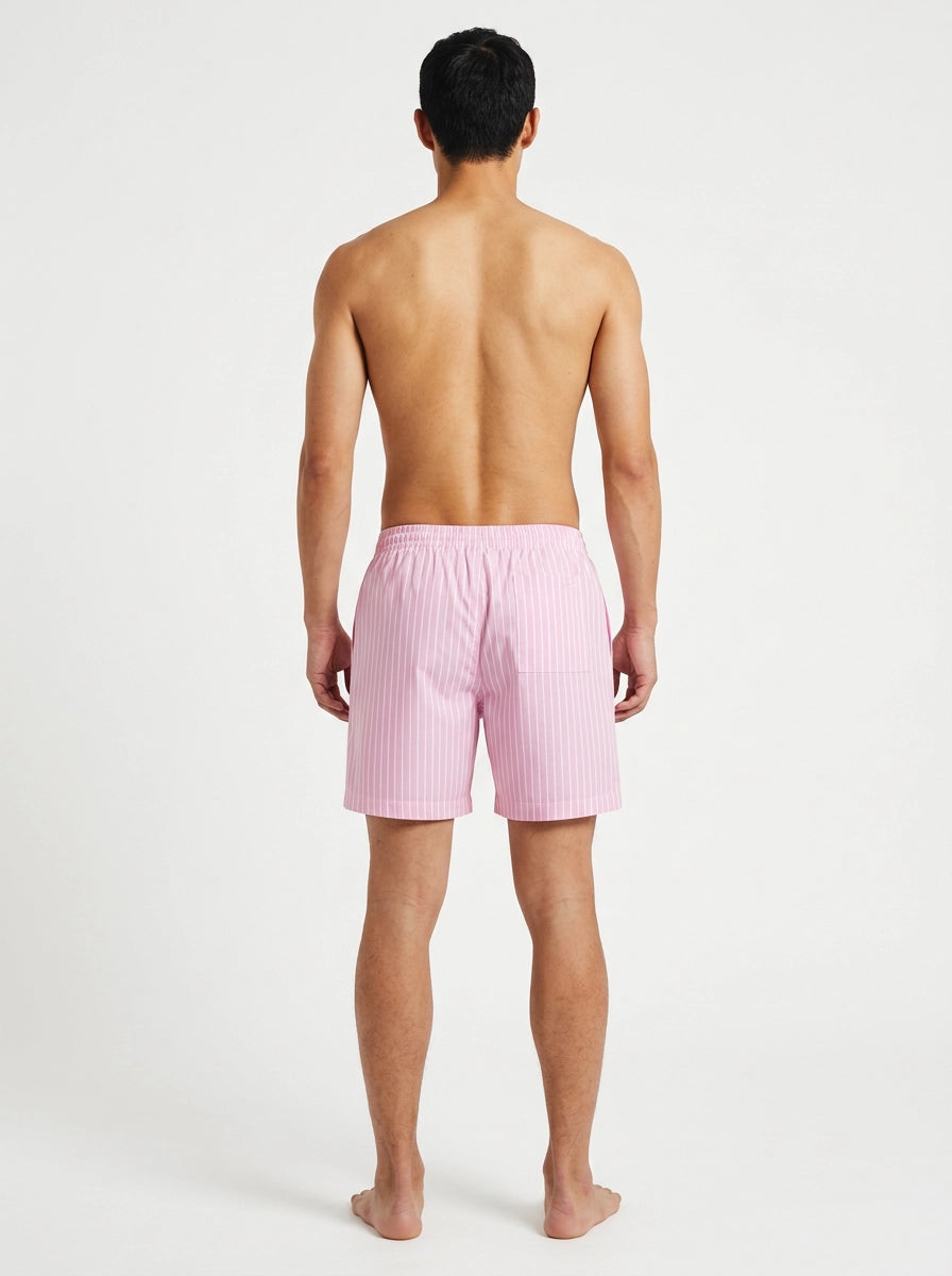 Pink Stripe Cotton Shorts