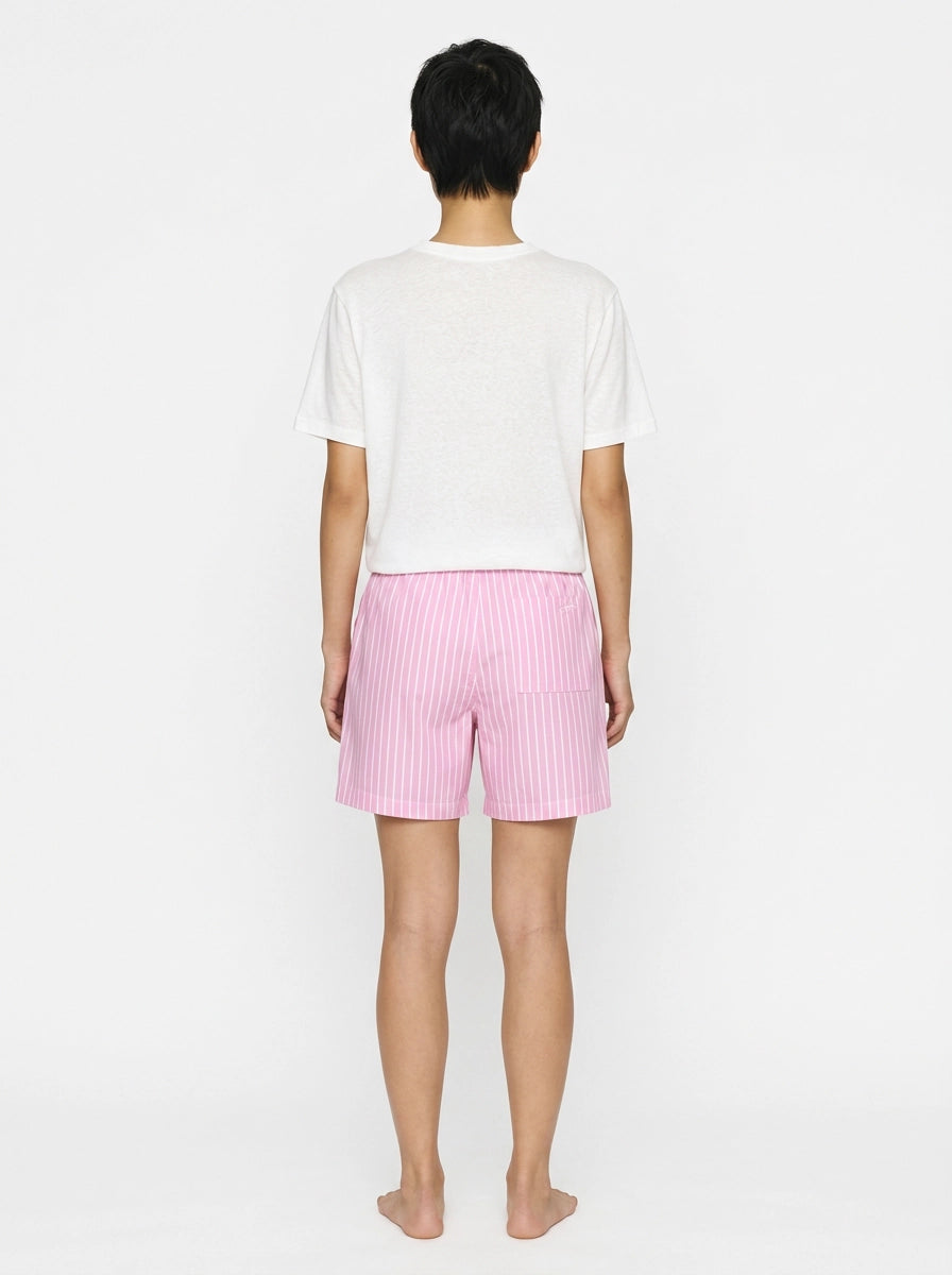 Pink Stripe Cotton Shorts