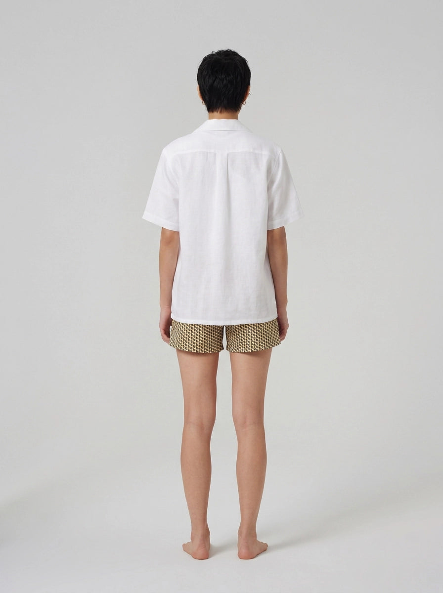 Golden Geo Print Swim Shorts