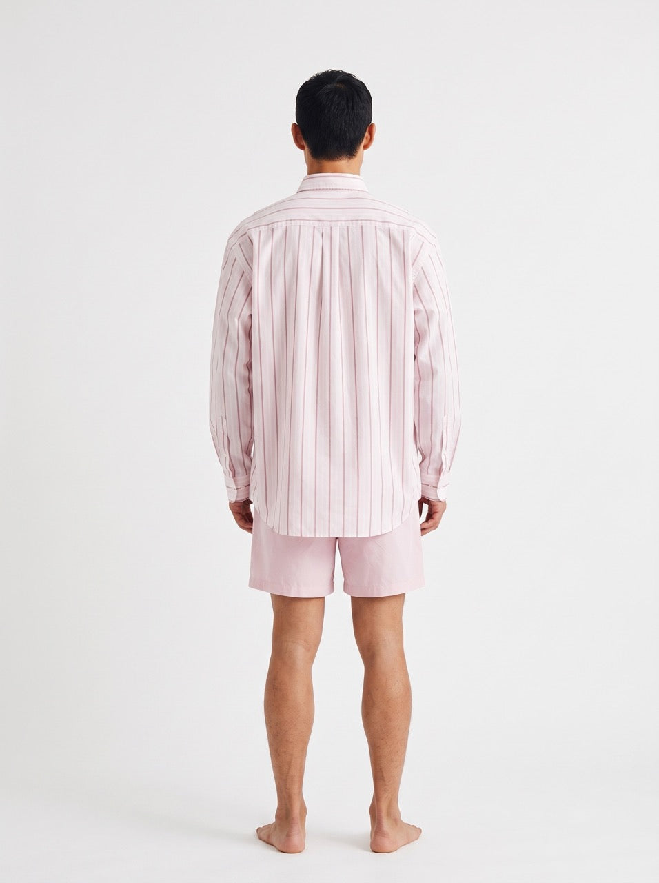Pink Stripe Yarn-Dyed Cotton Button-Down Shirt