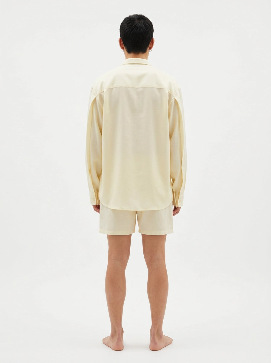 Butter Yellow Cashmere Silk Shirt