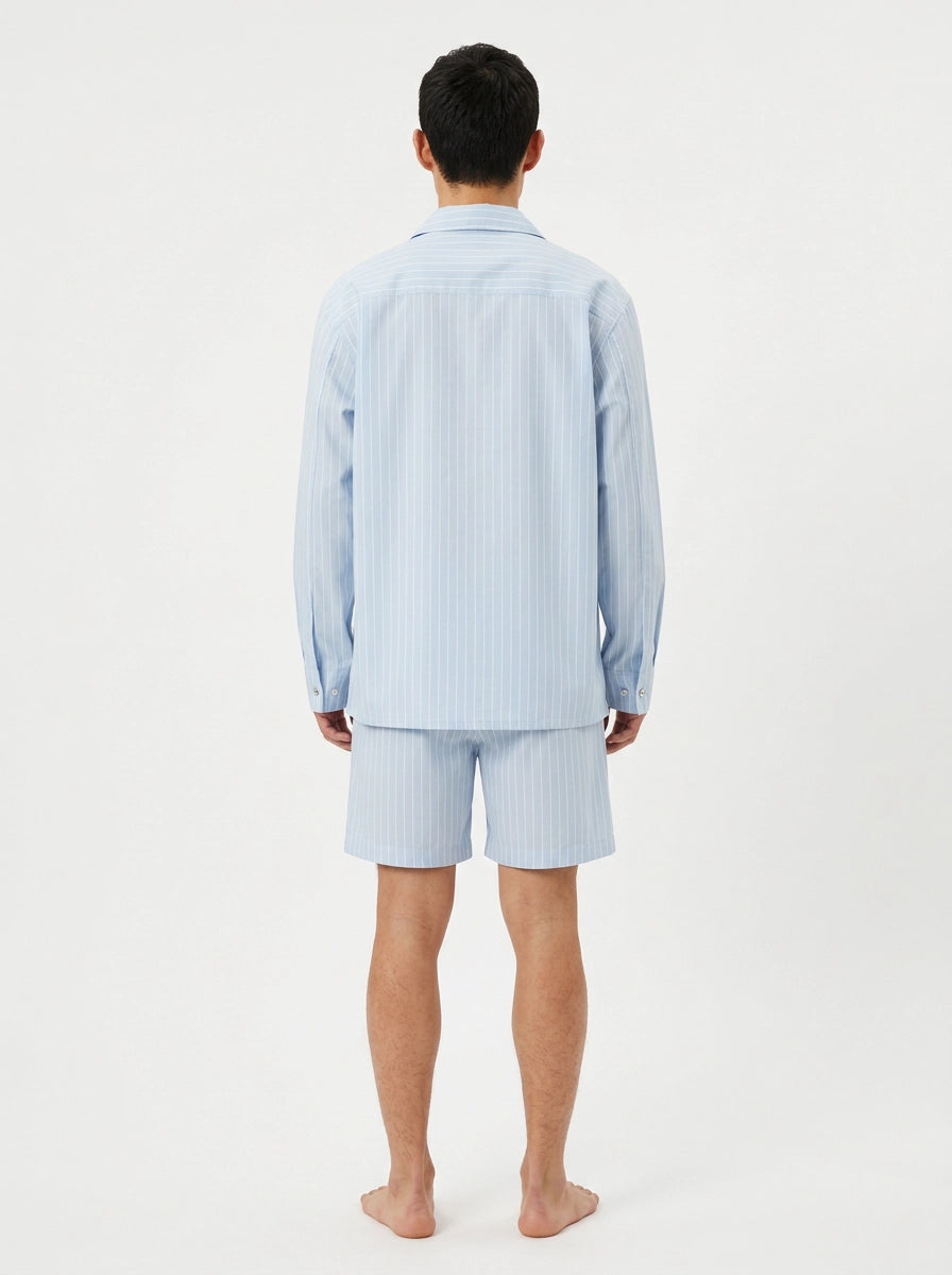 Sky Blue Stripe Cotton Shirt