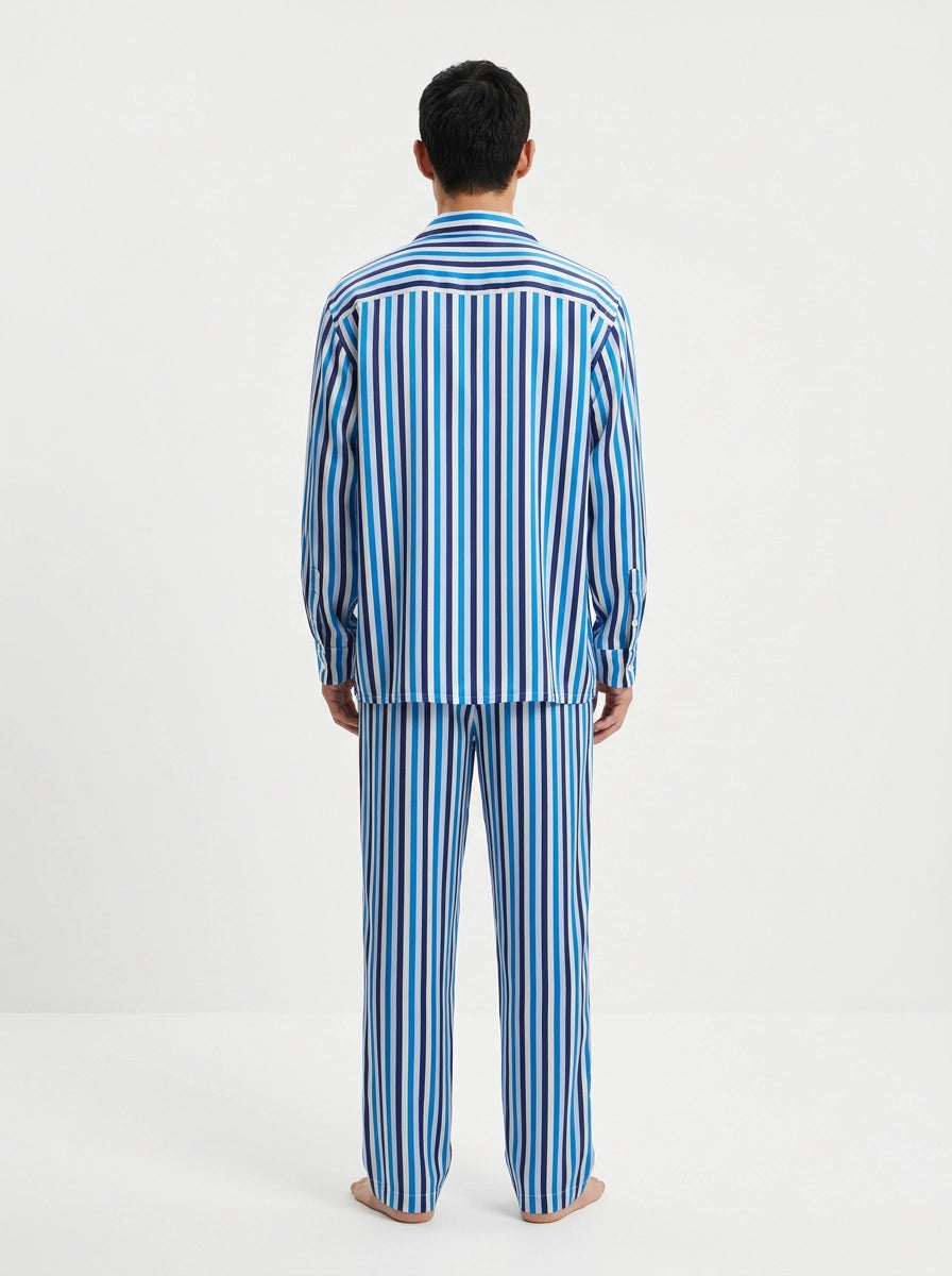 Blue Stripe Silk Shirt