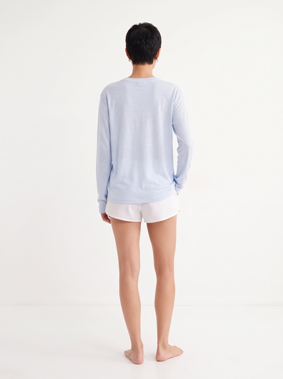 Snow Cotton Long Sleeve T-Shirt – Sky Blue