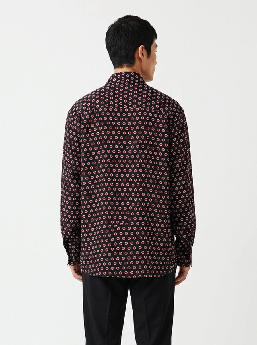 Black & Red Dot Silk Shirt