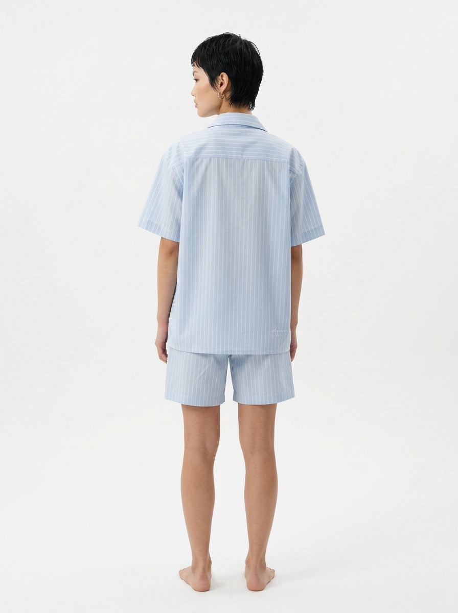 Sky Blue Stripe Cotton Shirt
