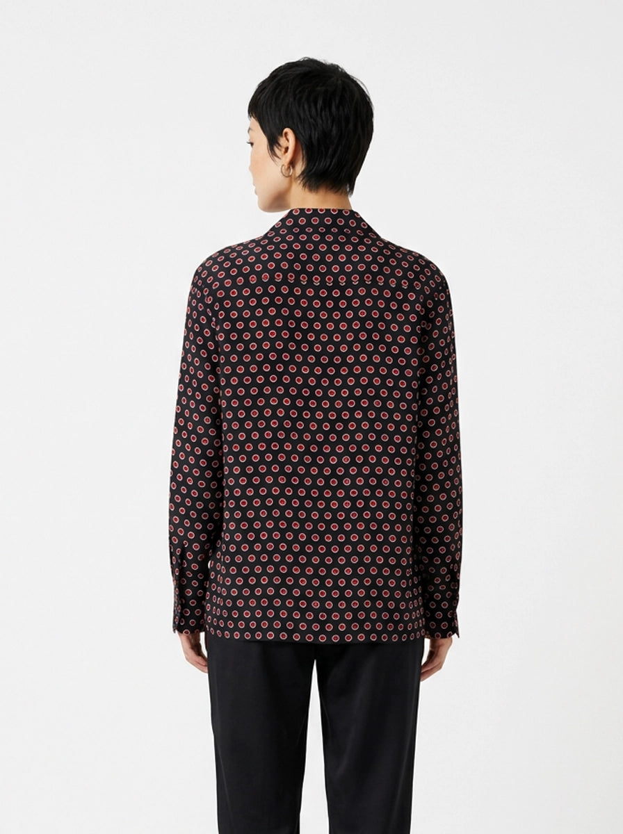 Black & Red Dot Silk Shirt