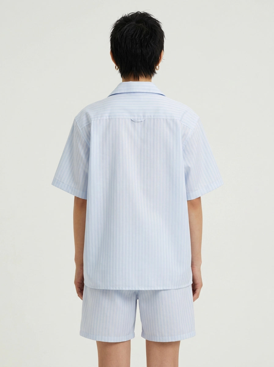 Sky Herringbone Cotton Shirt
