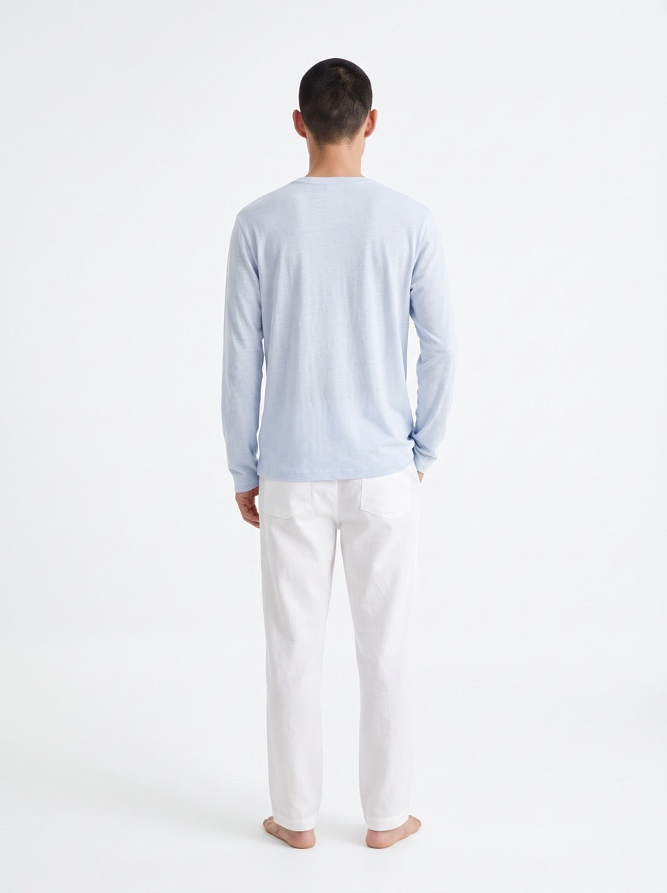 Snow Cotton Long Sleeve T-Shirt – Sky Blue