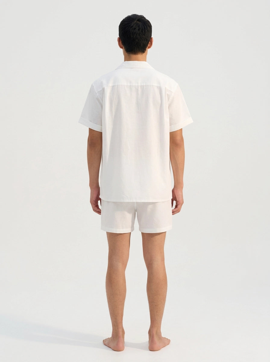 White Cotton Linen Shirt