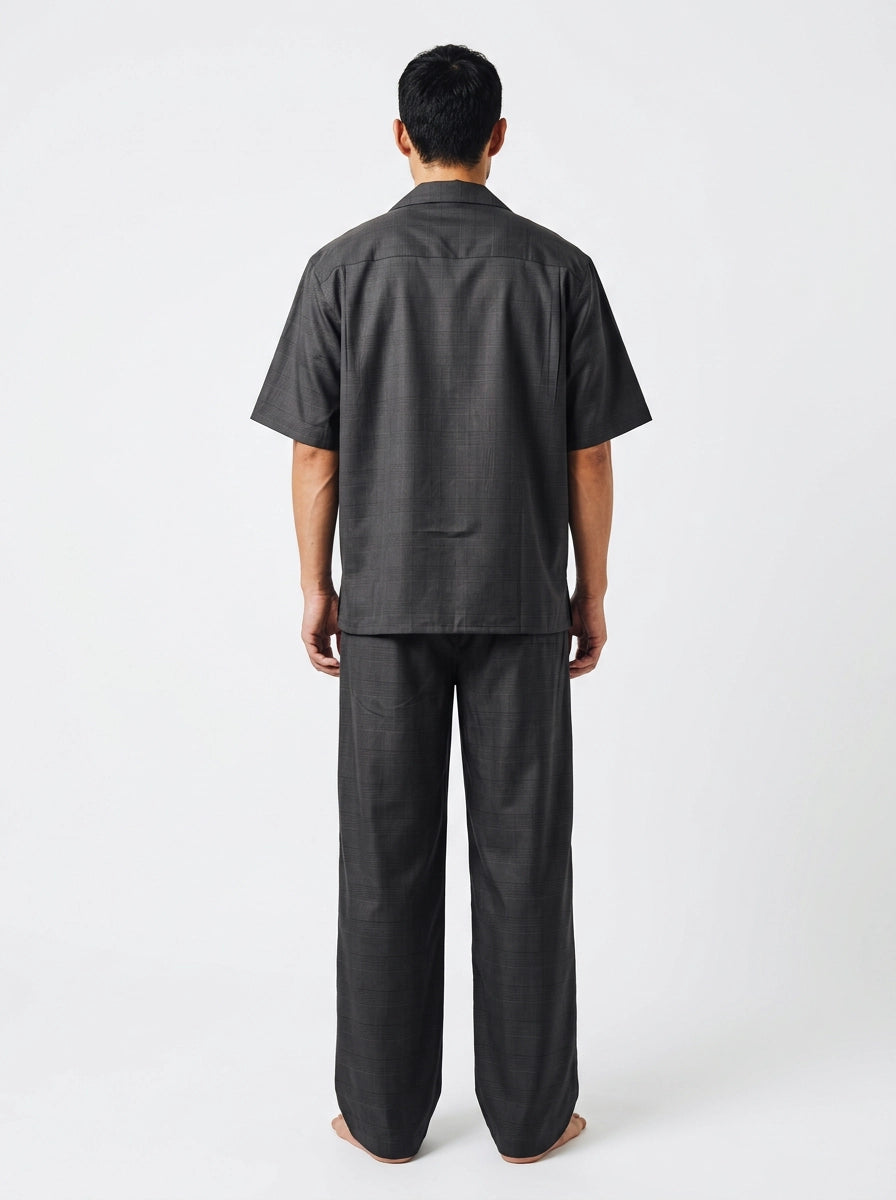Charcoal Houndstooth Cotton Shirt