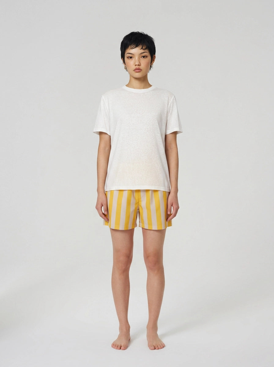 Yellow Stripe Cotton Boxer Shorts