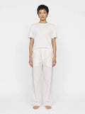 White & Red Fine Stripe Cotton Lounge Trousers