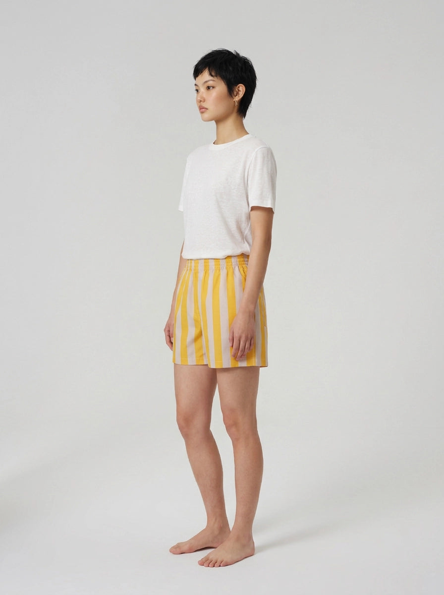 Yellow Stripe Cotton Boxer Shorts